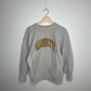 Vintage Marquette Sweatshirt Mens Large Champion Reverse Weave NCAA Basketball